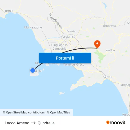 Lacco Ameno to Quadrelle map