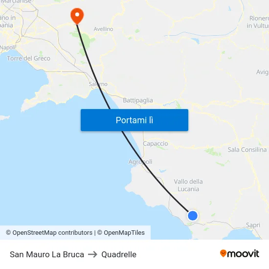 San Mauro La Bruca to Quadrelle map
