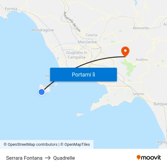 Serrara Fontana to Quadrelle map