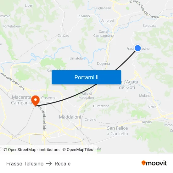 Frasso Telesino to Recale map