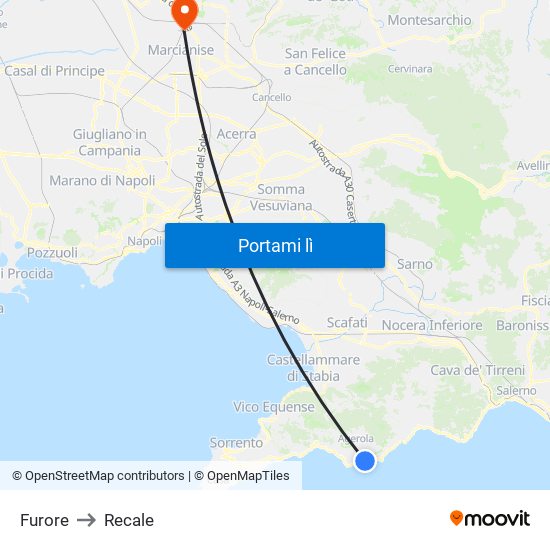 Furore to Recale map