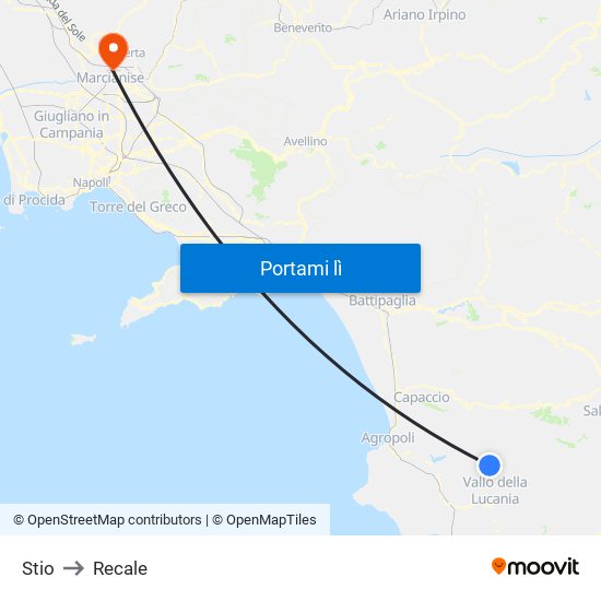 Stio to Recale map