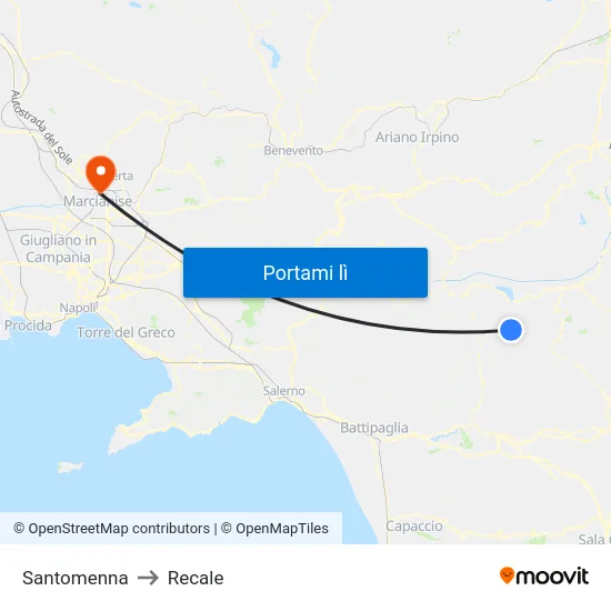 Santomenna to Recale map