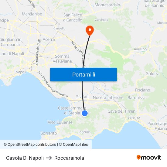 Casola Di Napoli to Roccarainola map