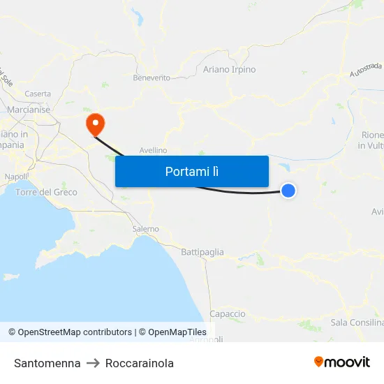 Santomenna to Roccarainola map
