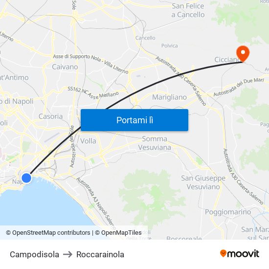 Campodisola to Roccarainola map