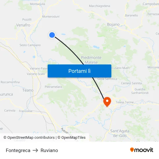 Fontegreca to Ruviano map