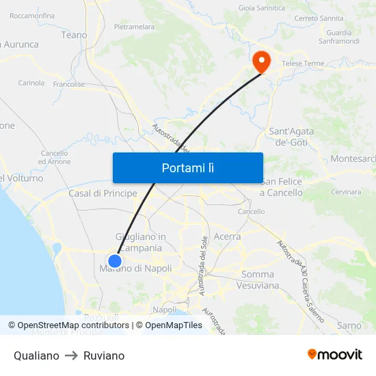 Qualiano to Ruviano map