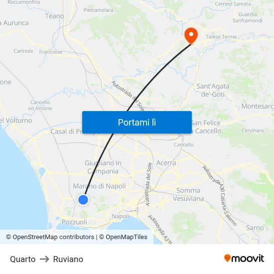 Quarto to Ruviano map