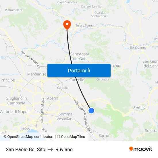 San Paolo Bel Sito to Ruviano map