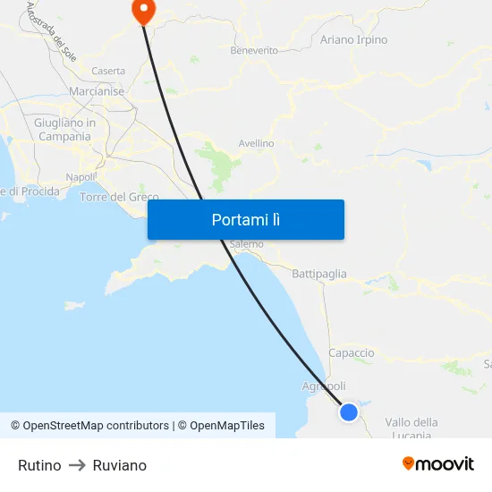 Rutino to Ruviano map