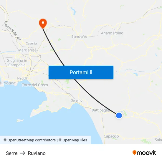 Serre to Ruviano map