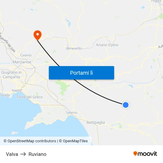 Valva to Ruviano map