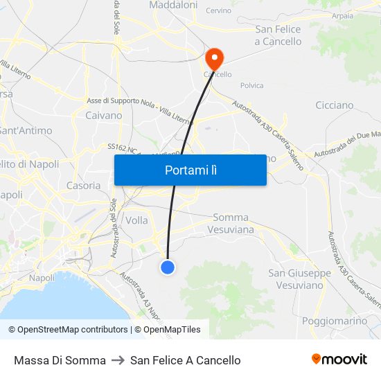 Massa Di Somma to San Felice A Cancello map