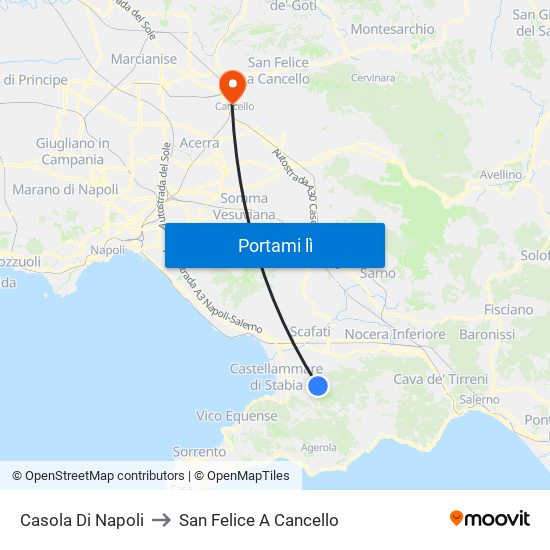 Casola Di Napoli to San Felice A Cancello map