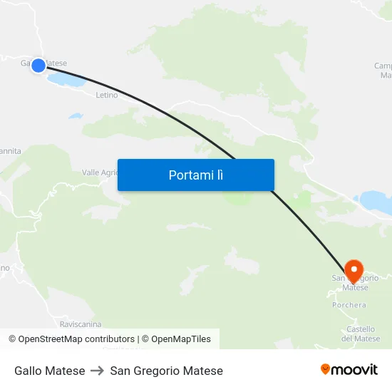 Gallo Matese to San Gregorio Matese map