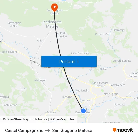 Castel Campagnano to San Gregorio Matese map