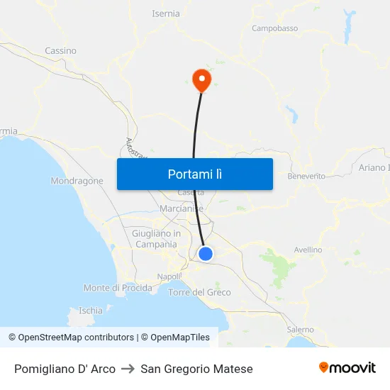 Pomigliano D' Arco to San Gregorio Matese map