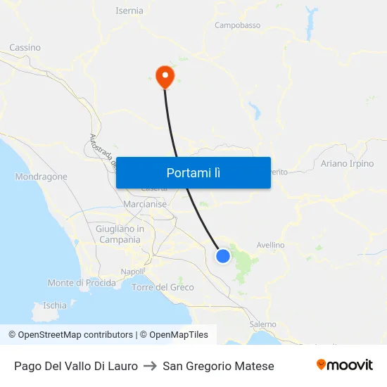 Pago Del Vallo Di Lauro to San Gregorio Matese map