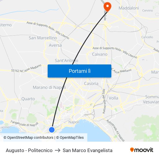 Augusto - Politecnico to San Marco Evangelista map