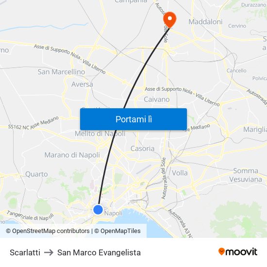 Scarlatti to San Marco Evangelista map