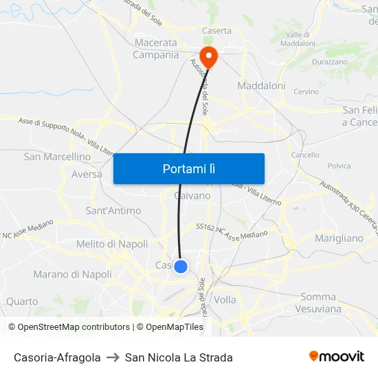 Casoria-Afragola to San Nicola La Strada map