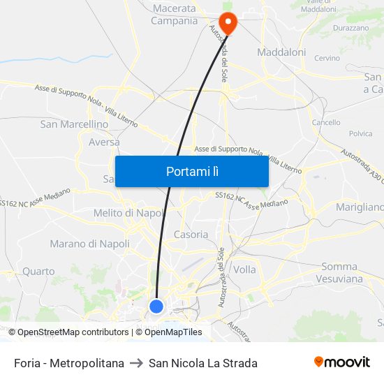 Foria - Metropolitana to San Nicola La Strada map