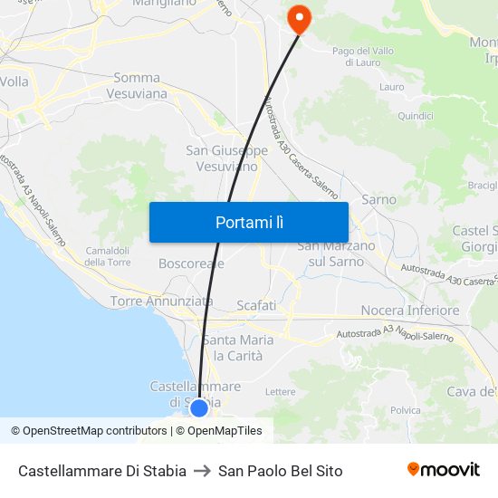 Castellammare Di Stabia to San Paolo Bel Sito map