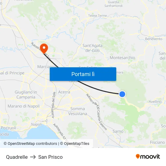 Quadrelle to San Prisco map