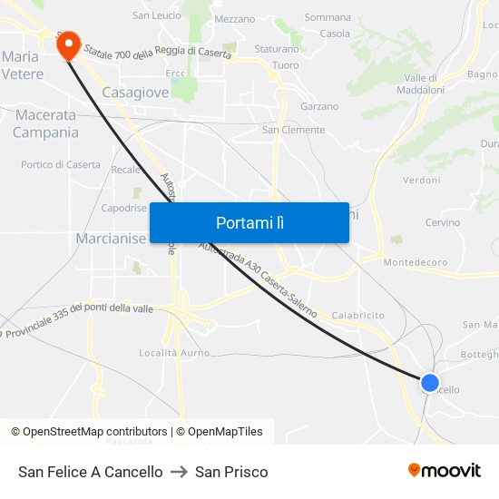 San Felice A Cancello to San Prisco map