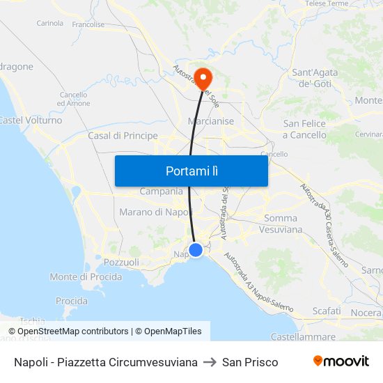 Napoli - Piazzetta Circumvesuviana to San Prisco map