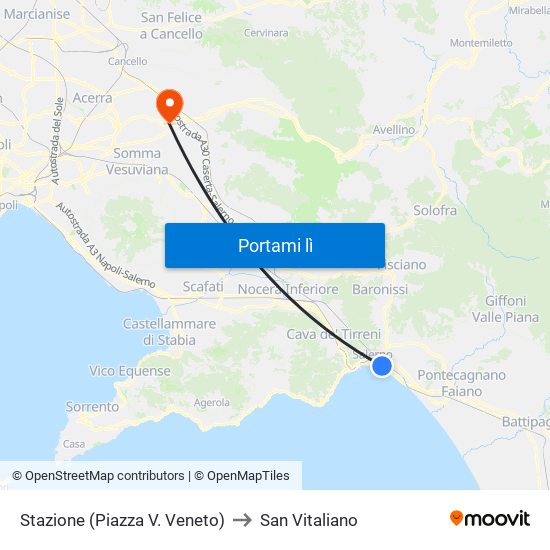 Stazione (Piazza V. Veneto) to San Vitaliano map