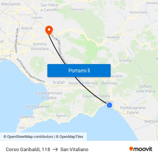 Corso Garibaldi, 118 to San Vitaliano map