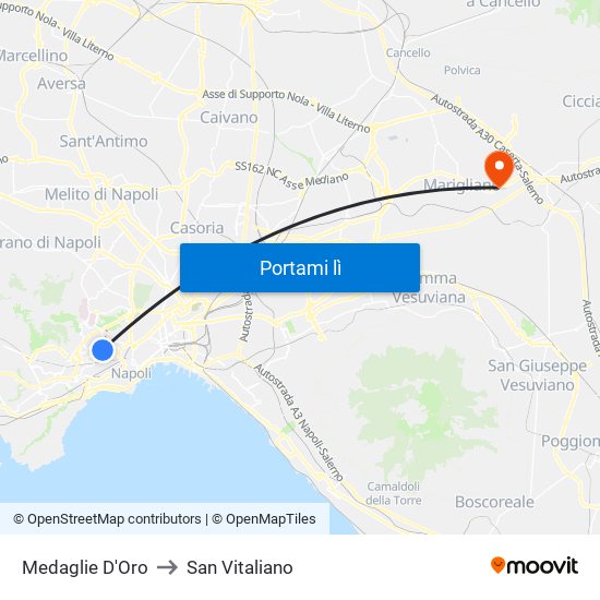 Medaglie D'Oro to San Vitaliano map