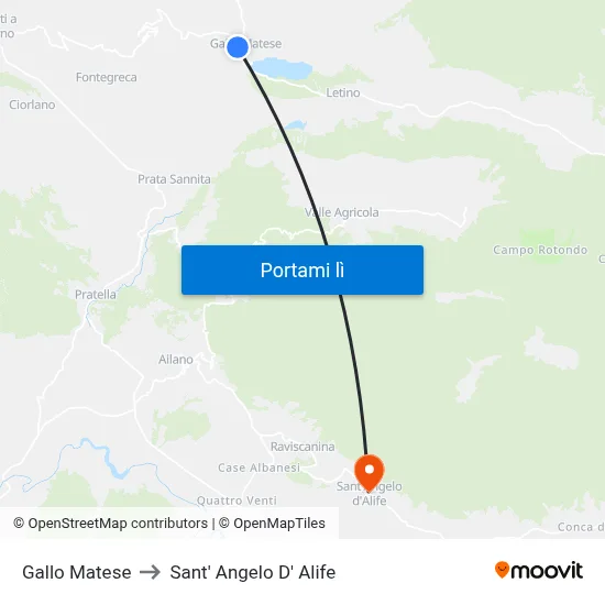 Gallo Matese to Sant' Angelo D' Alife map