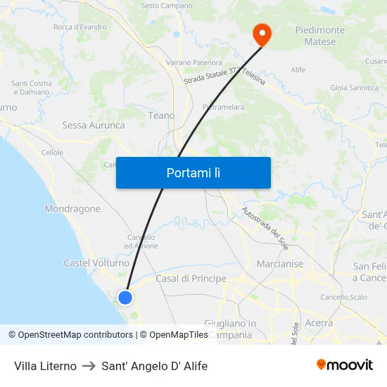 Villa Literno to Sant' Angelo D' Alife map