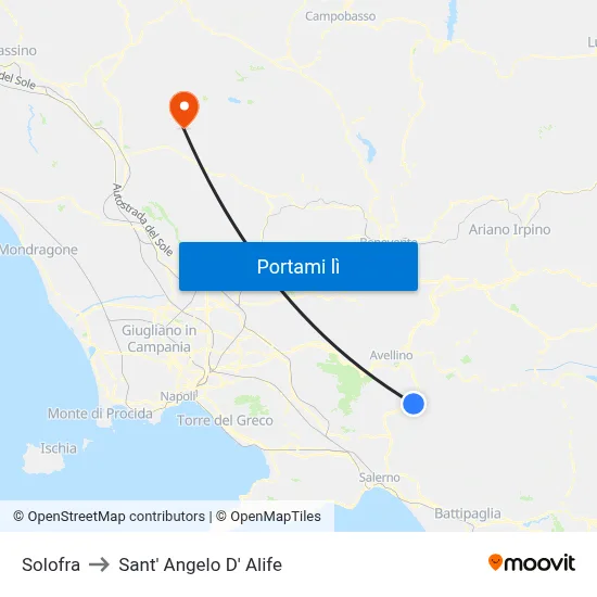 Solofra to Sant' Angelo D' Alife map