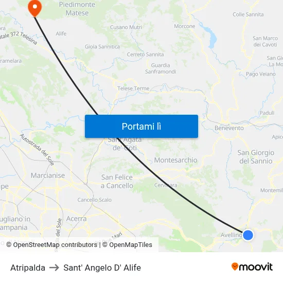 Atripalda to Sant' Angelo D' Alife map