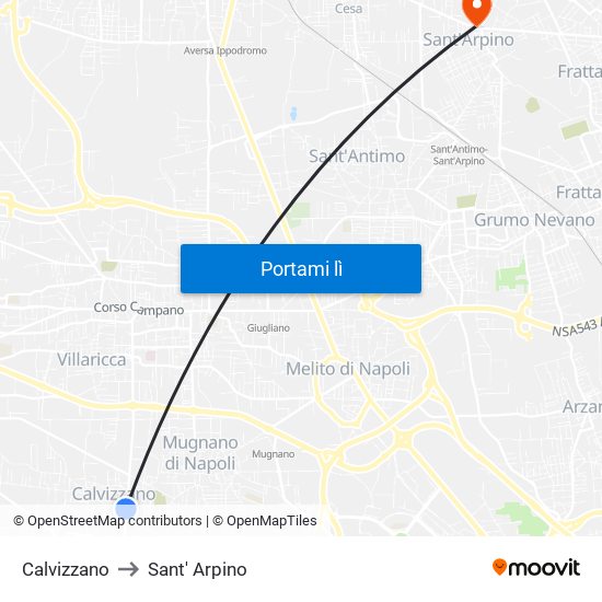 Calvizzano to Sant' Arpino map