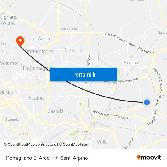 Pomigliano D' Arco to Sant' Arpino map