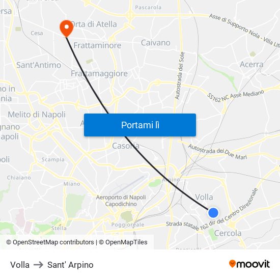 Volla to Sant' Arpino map