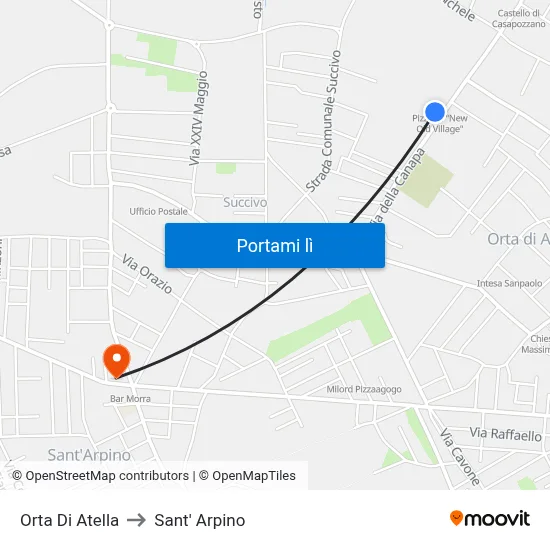 Orta Di Atella to Sant' Arpino map