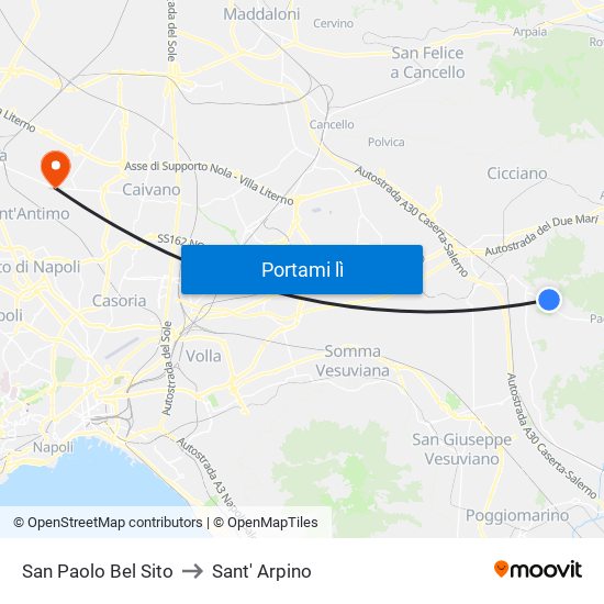 San Paolo Bel Sito to Sant' Arpino map