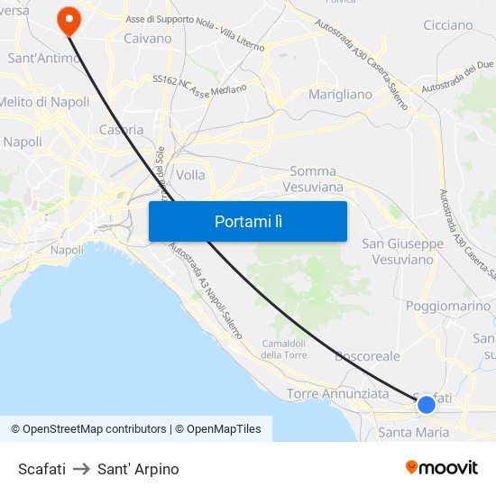 Scafati to Sant' Arpino map