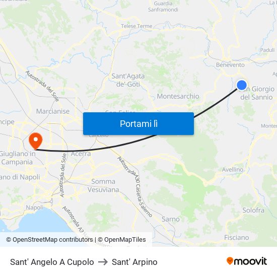 Sant' Angelo A Cupolo to Sant' Arpino map
