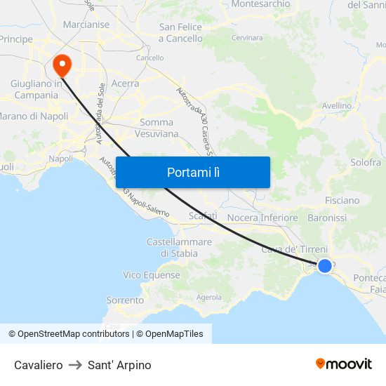 Cavaliero to Sant' Arpino map