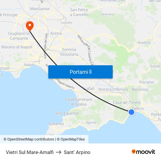 Vietri Sul Mare-Amalfi to Sant' Arpino map