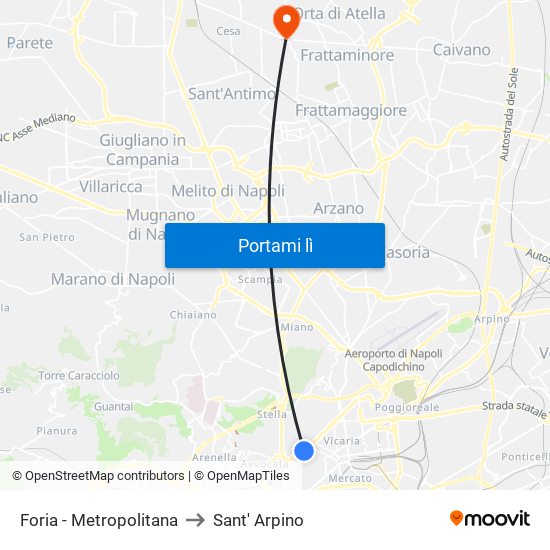 Foria - Metropolitana to Sant' Arpino map