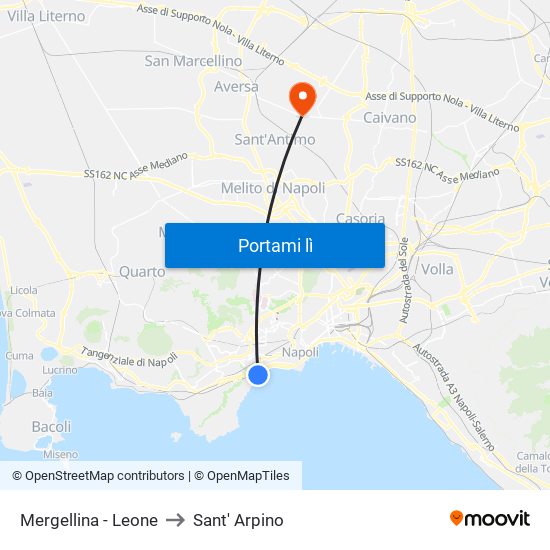 Mergellina - Leone to Sant' Arpino map