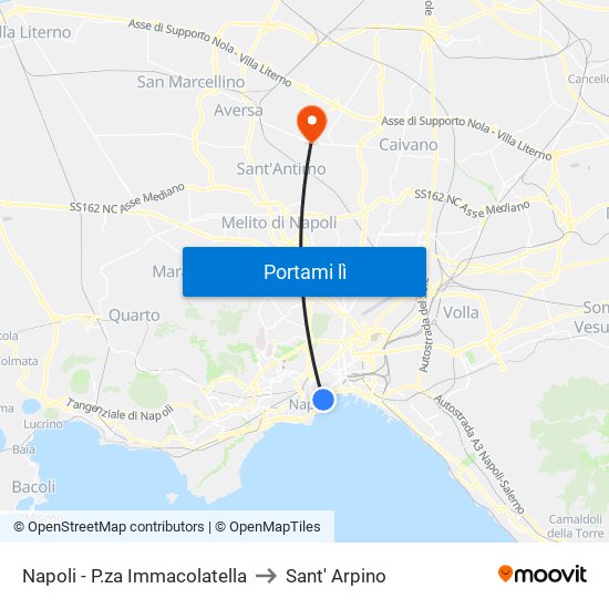 Napoli - P.za Immacolatella to Sant' Arpino map